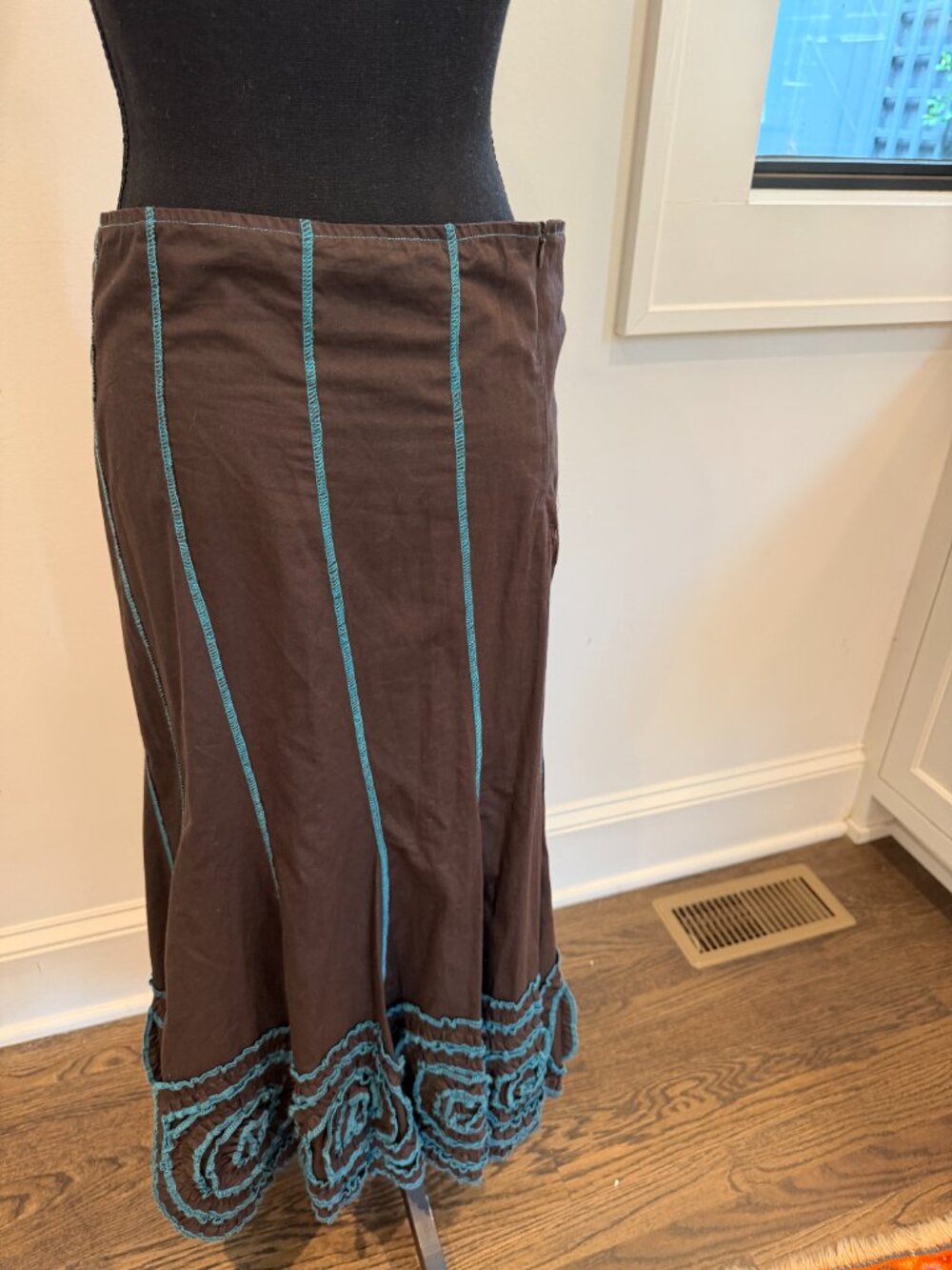 Magic Brown & Turquoise Boho Maxi Skirt - Picture 4 of 7
